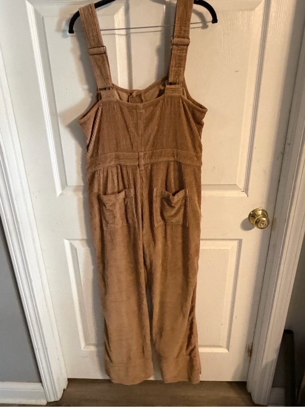 aerie Corduroy Button-Front Jumpsuit in Camel Brown - Picture 2 of 4